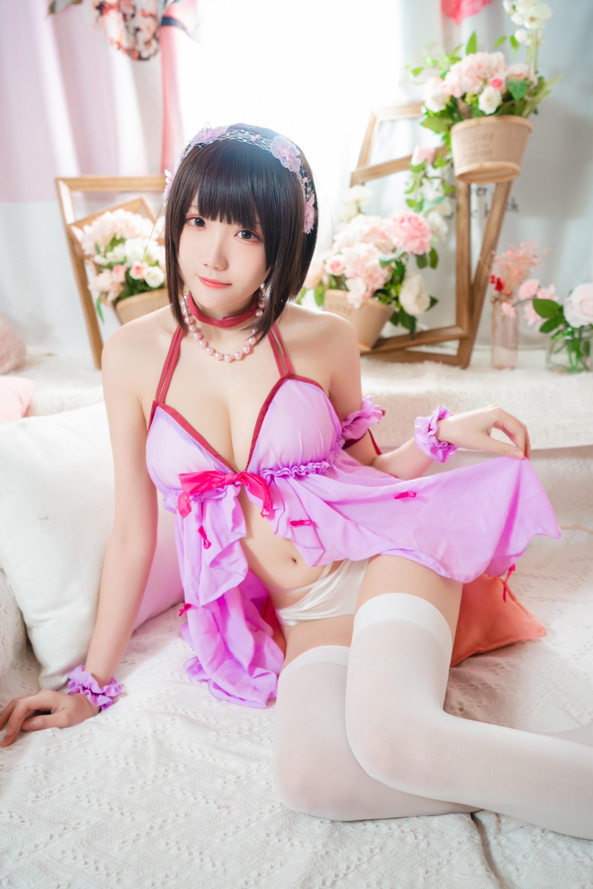 瓜希酱 - NO.010 加藤惠 睡衣 [14P]-XikXak